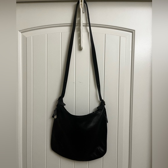 Longchamp Paris Intreciatto Black Leather Shoulder Bag - Picture 8 of 8